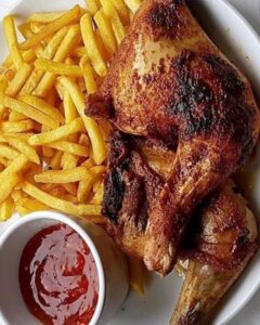 Quater chicken with Fries or rice